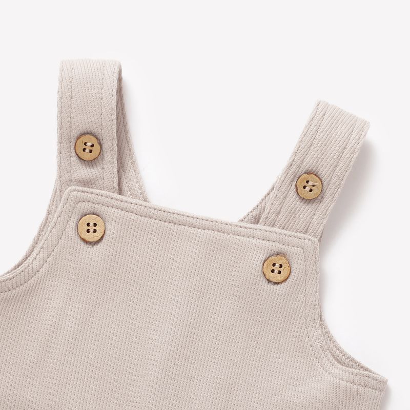 Varm sand overall i ribbet økologisk bomull