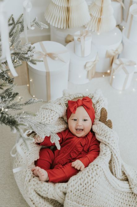 Hovedbilde Bright christmas red bambus julepysjamas med ...