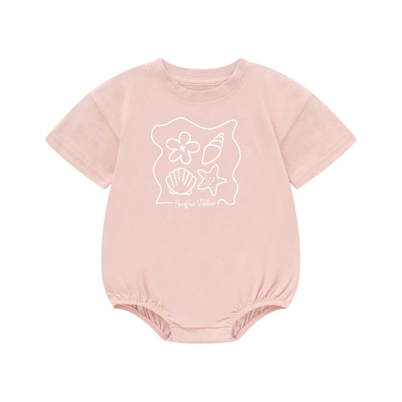 Havfruevibber t-shirt romper i økologisk bomull - Blush Pink