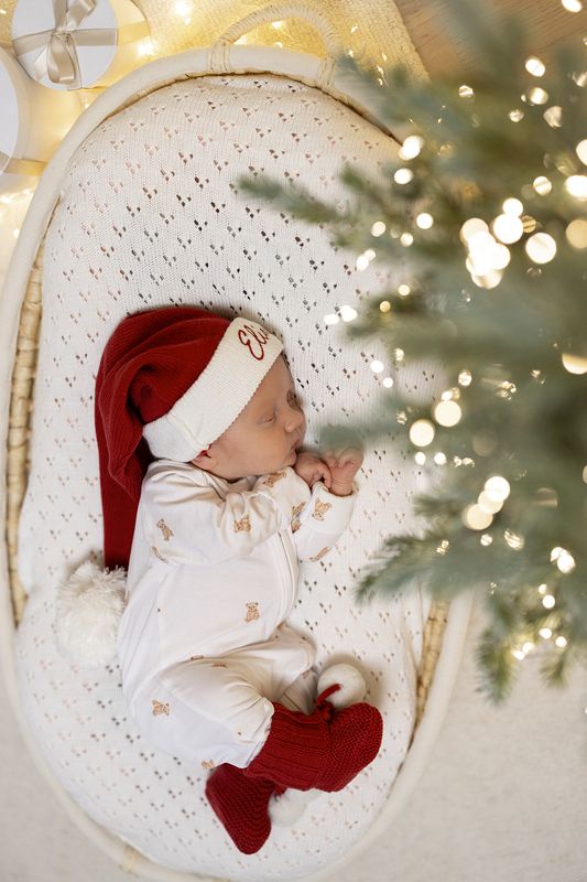 Strikket nisselue med navn