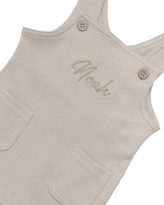 Hovedbilde Overall med brodert navn i varm sand - ribbet ...