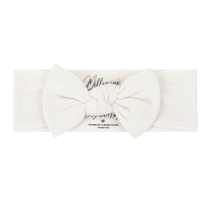 Hovedbilde Hvitt hårbånd i merinoull med bambus