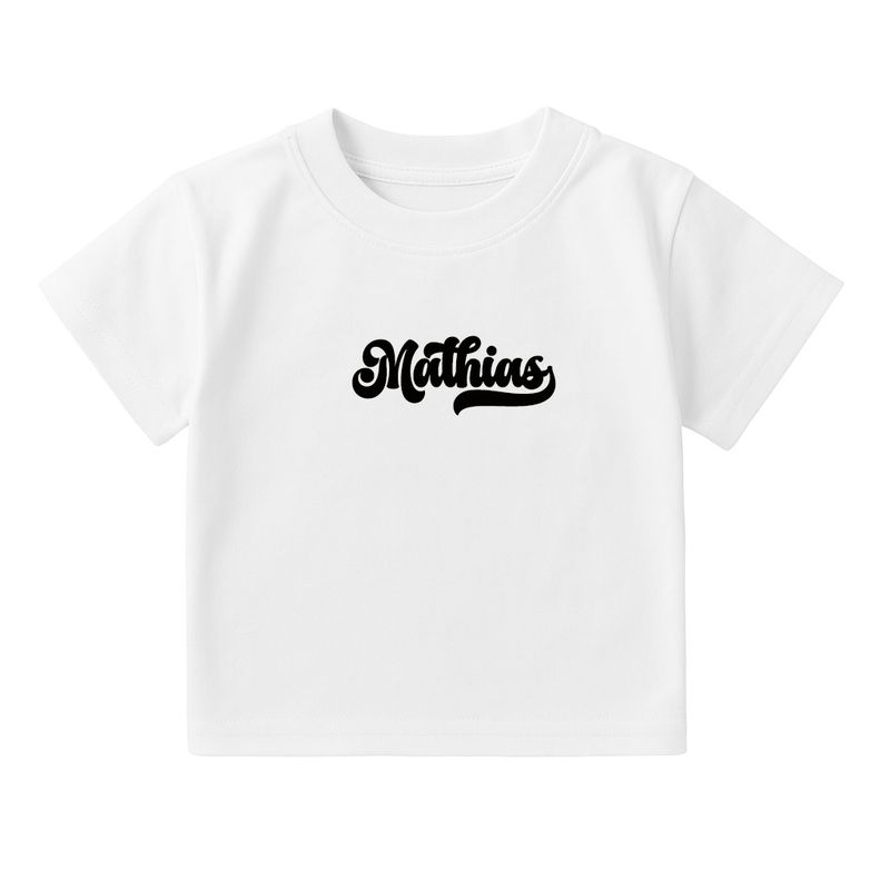 Hvit t-skjorte i økologisk bomull med navn